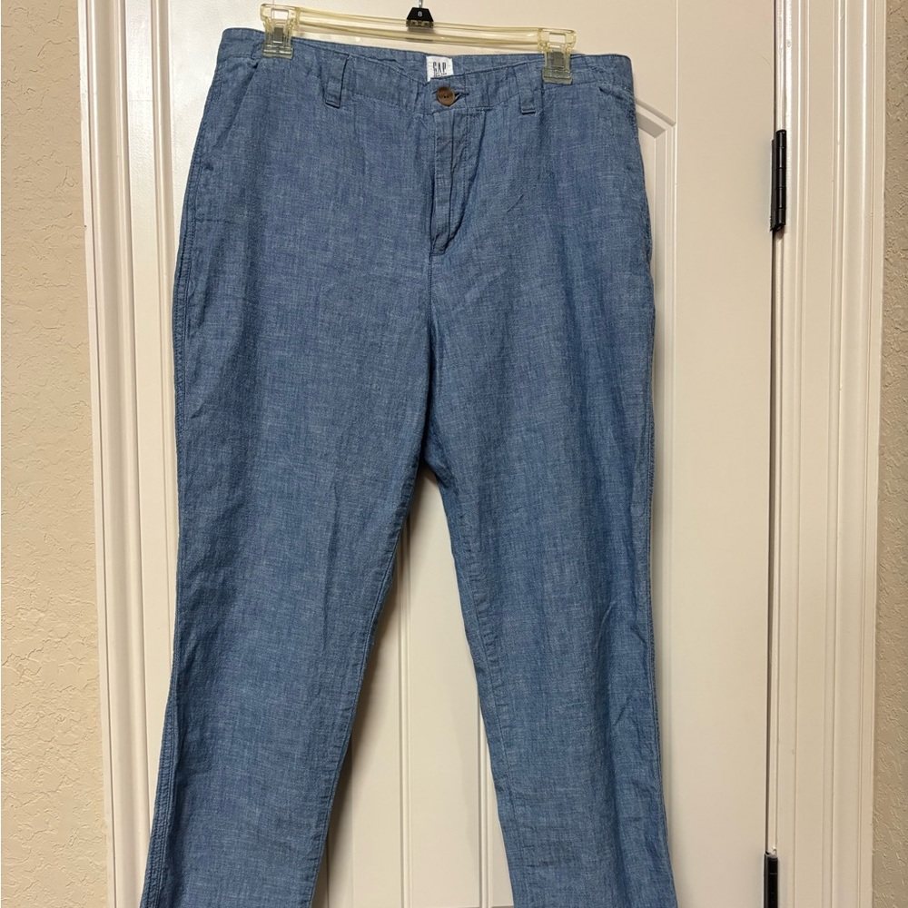 Chambray Gap Girlfriend Khakis